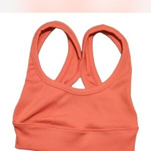 Zara Peach Ribbed Sports Bra